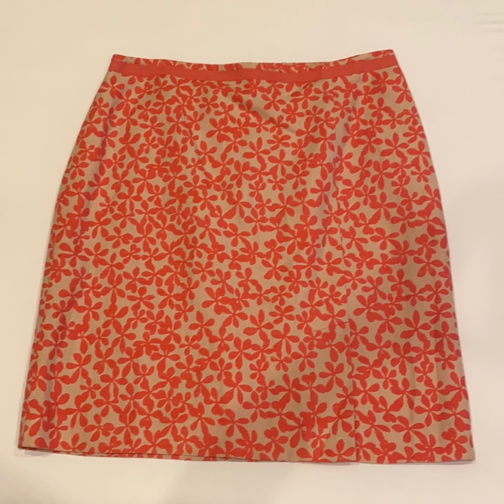 Fun floral J Crew skirt with front slit